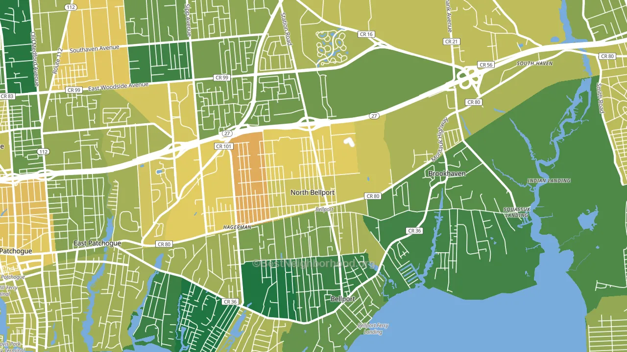 11713, NY block-group voter-turnout map
