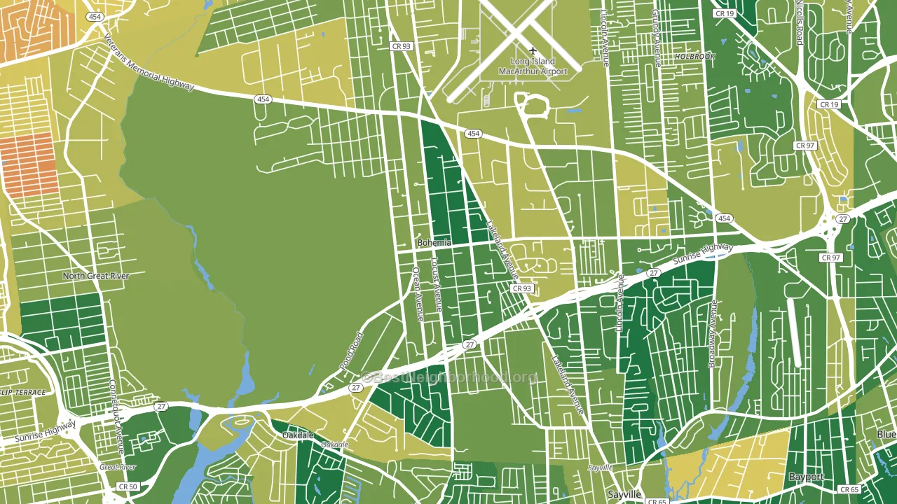 11716, NY block-group voter-turnout map
