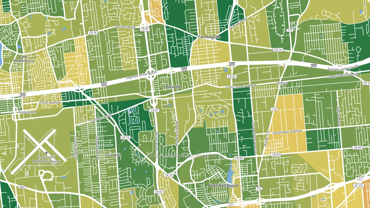 11742, NY block-group voter-turnout map