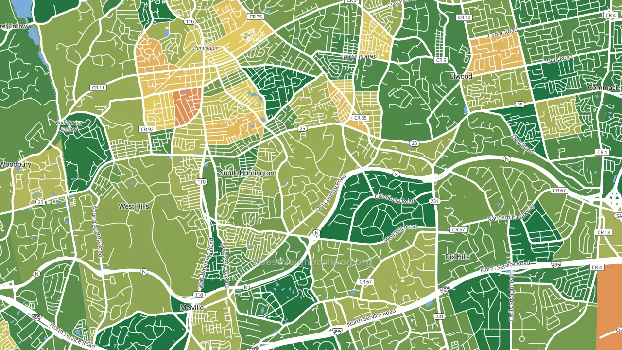 11746, NY block-group voter-turnout map