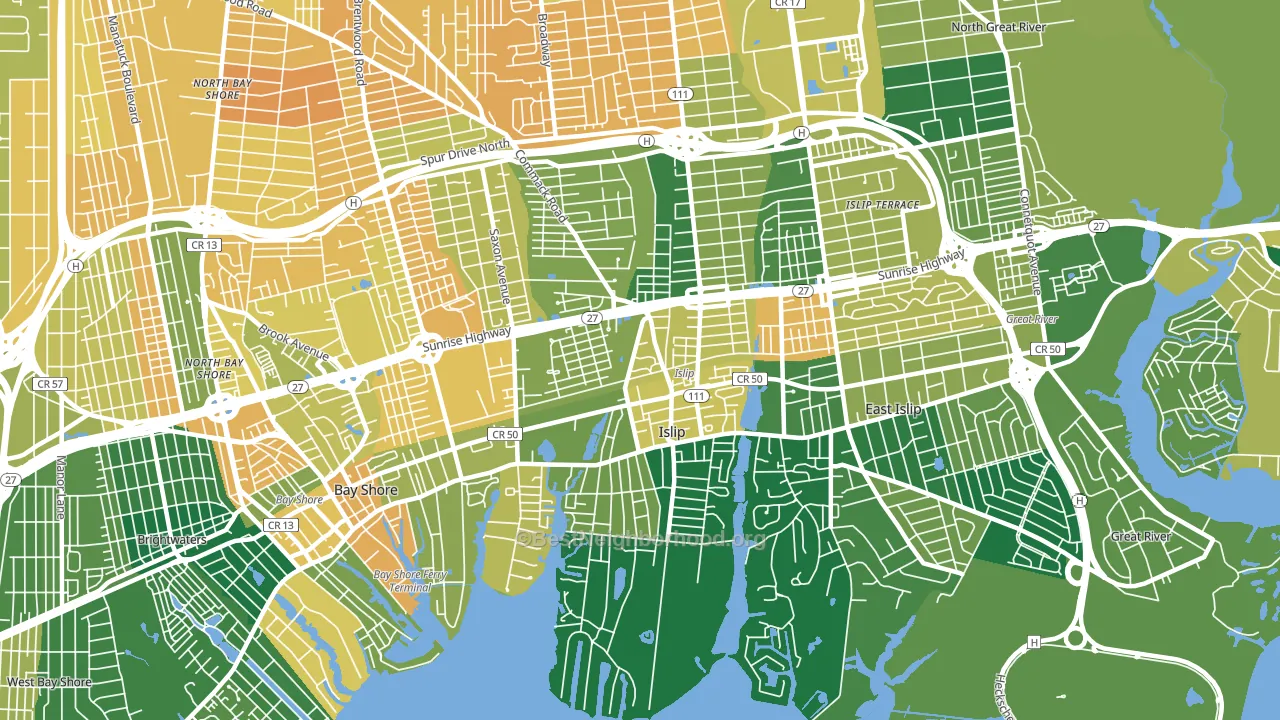11751, NY block-group voter-turnout map