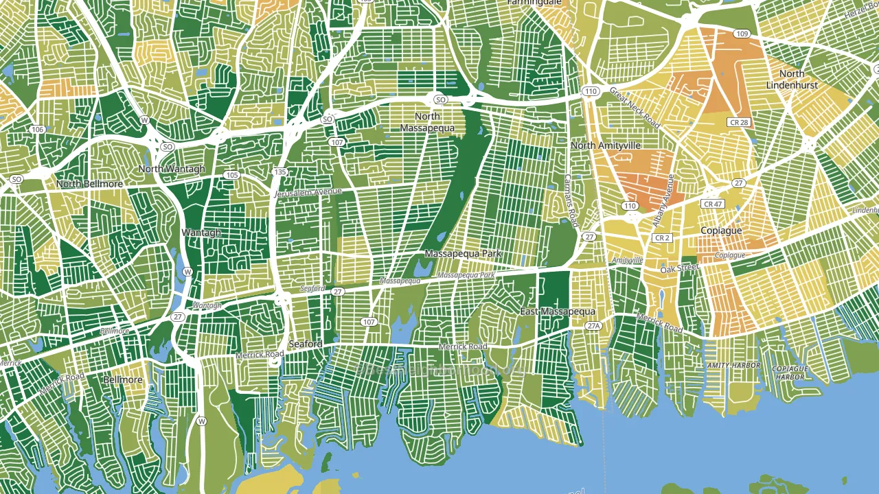 11758, NY block-group voter-turnout map