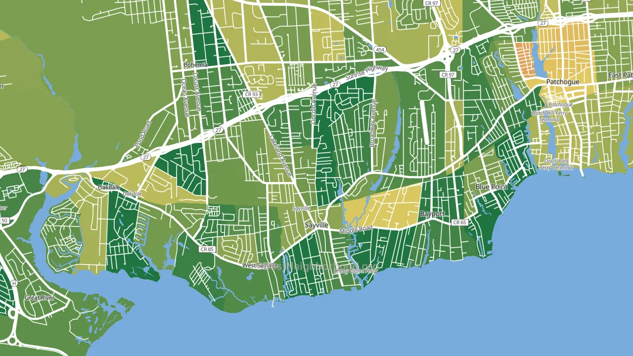 11782, NY block-group voter-turnout map
