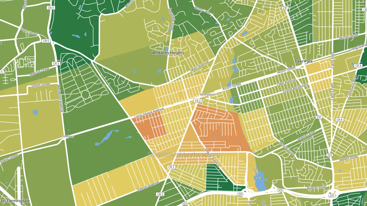 11798, NY block-group voter-turnout map