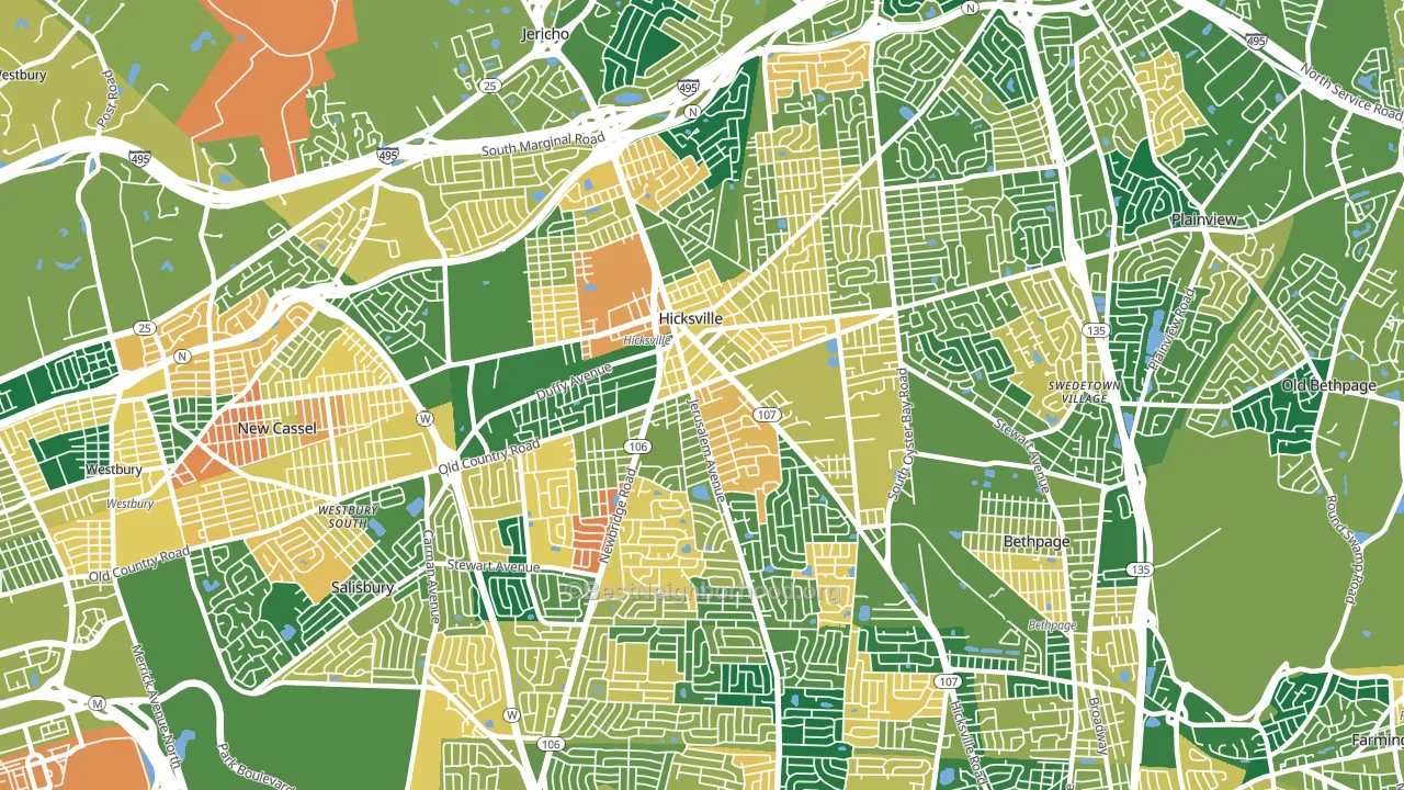 11801, NY block-group voter-turnout map