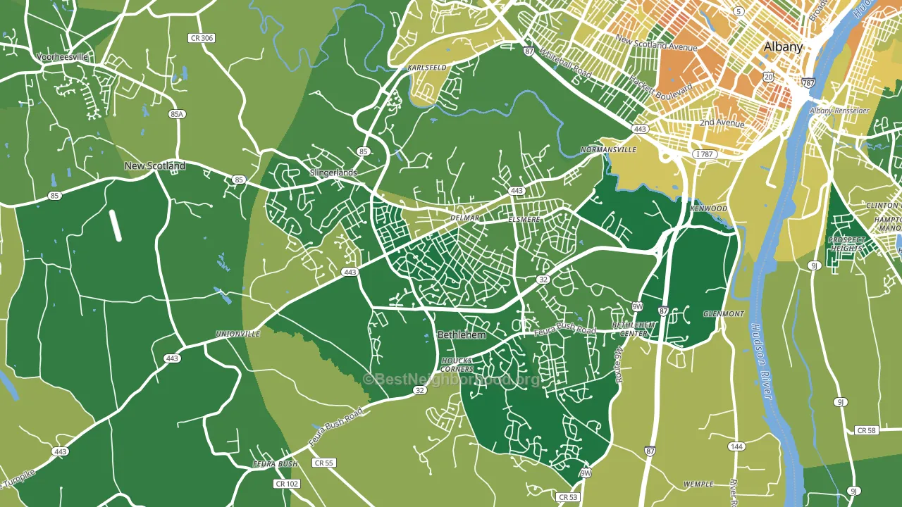 12054, NY block-group voter-turnout map