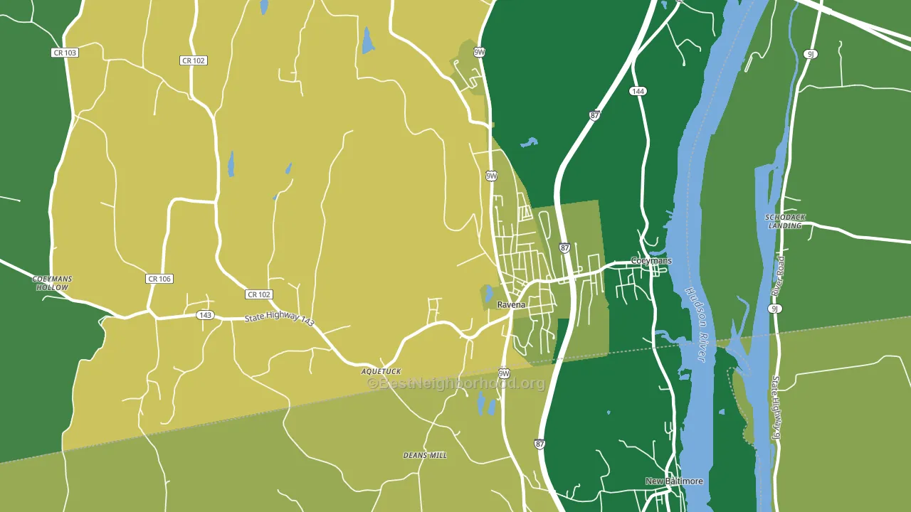 12143, NY block-group voter-turnout map