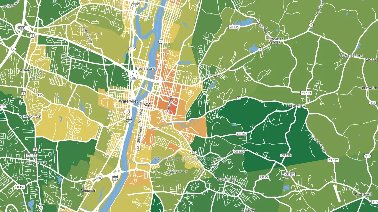 12180, NY block-group voter-turnout map