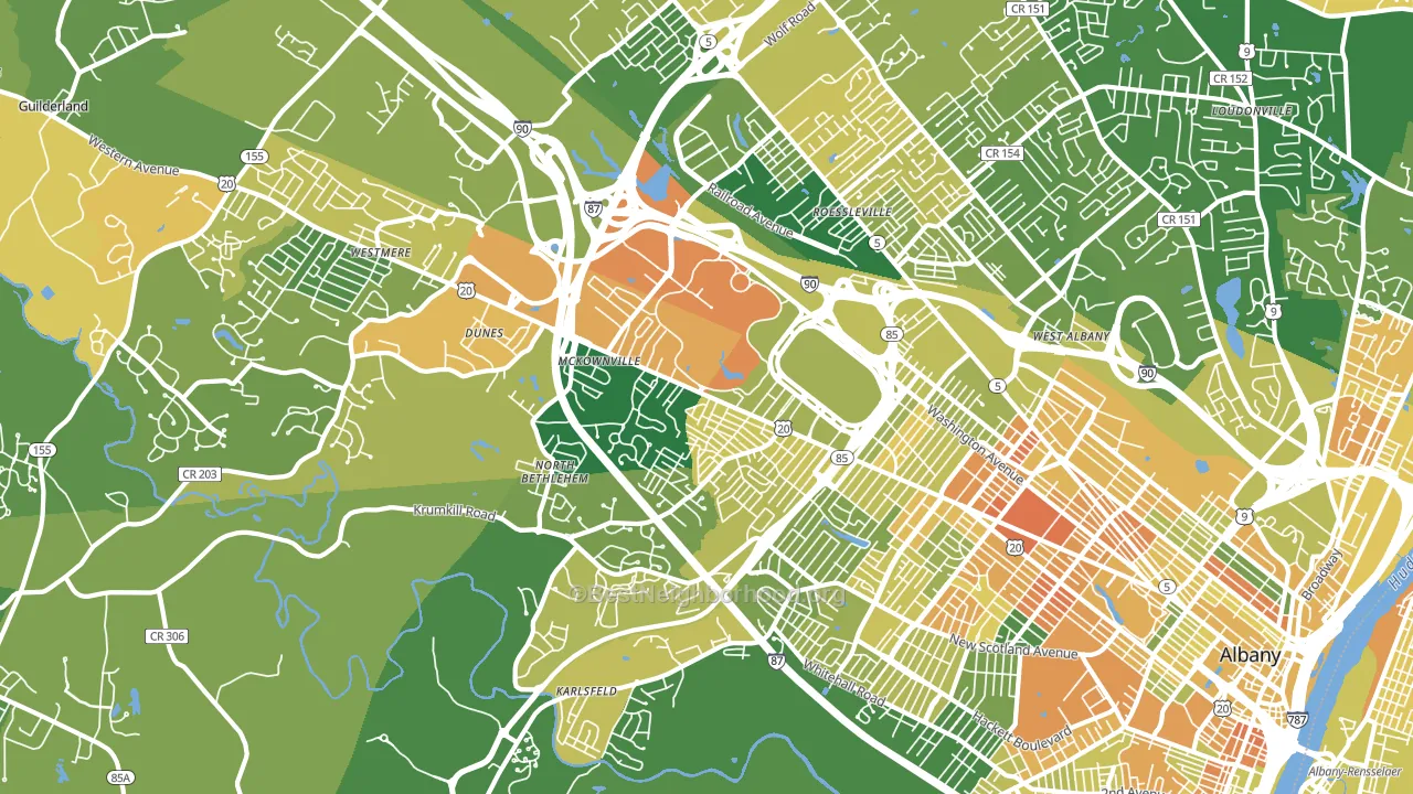 12203, NY block-group voter-turnout map
