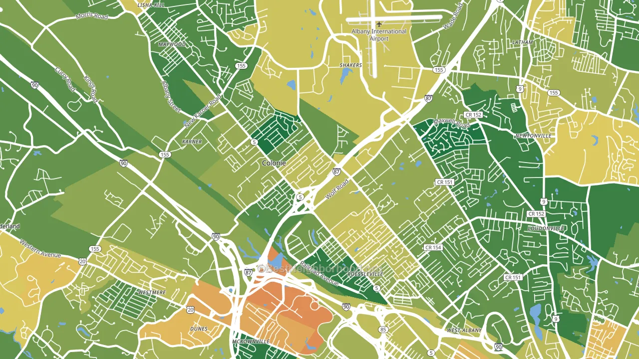 12205, NY block-group voter-turnout map
