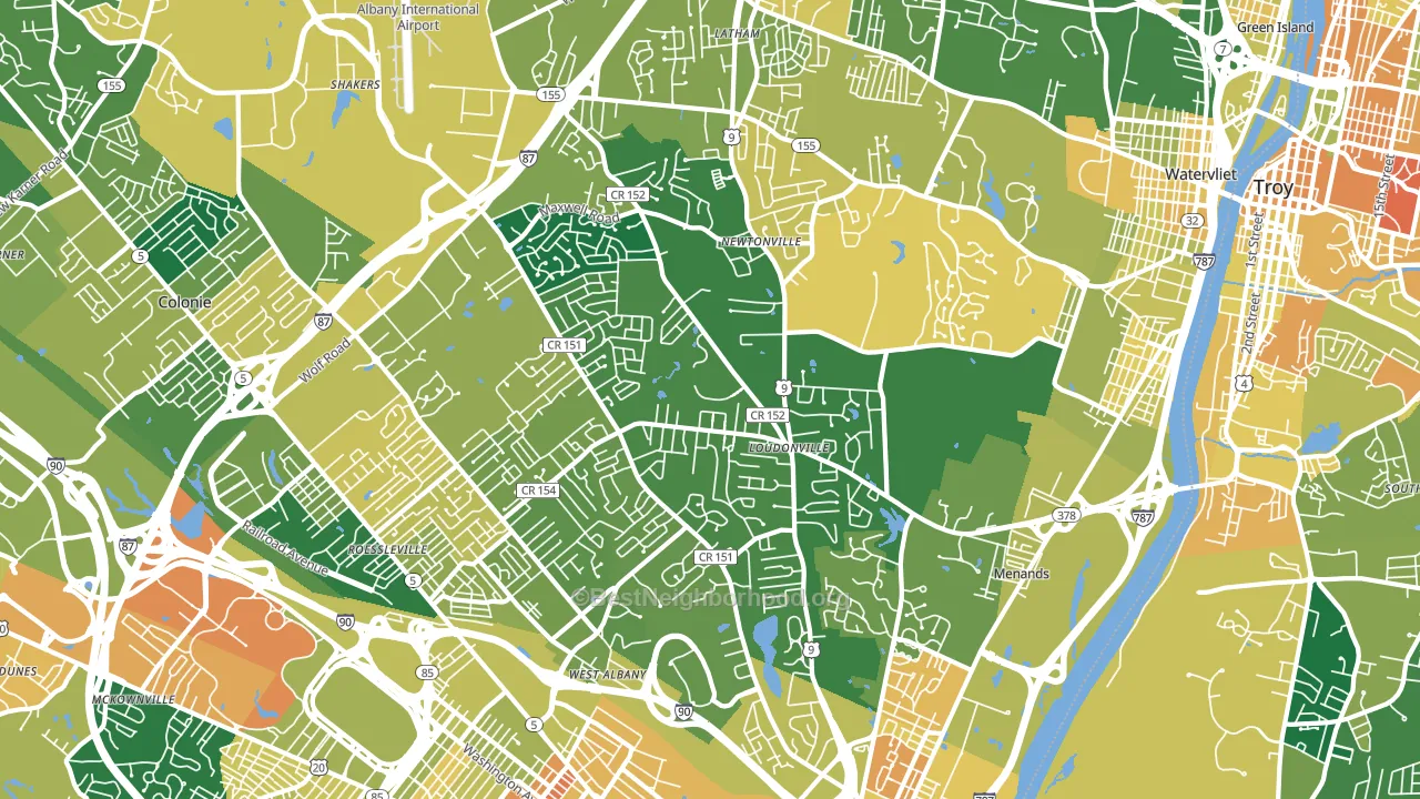 12211, NY block-group voter-turnout map