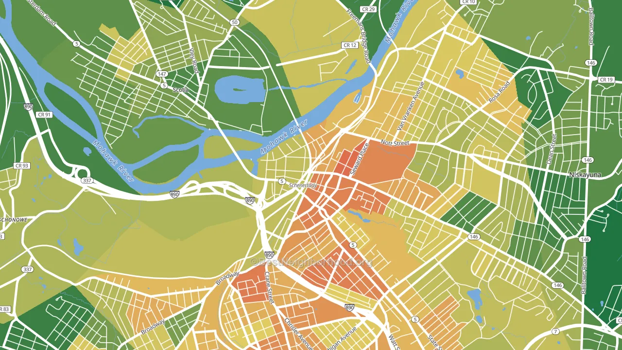 12305, NY block-group voter-turnout map