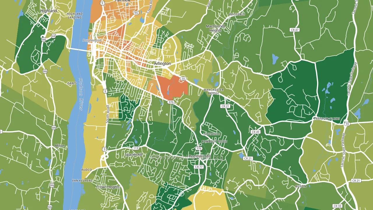 12603, NY block-group voter-turnout map
