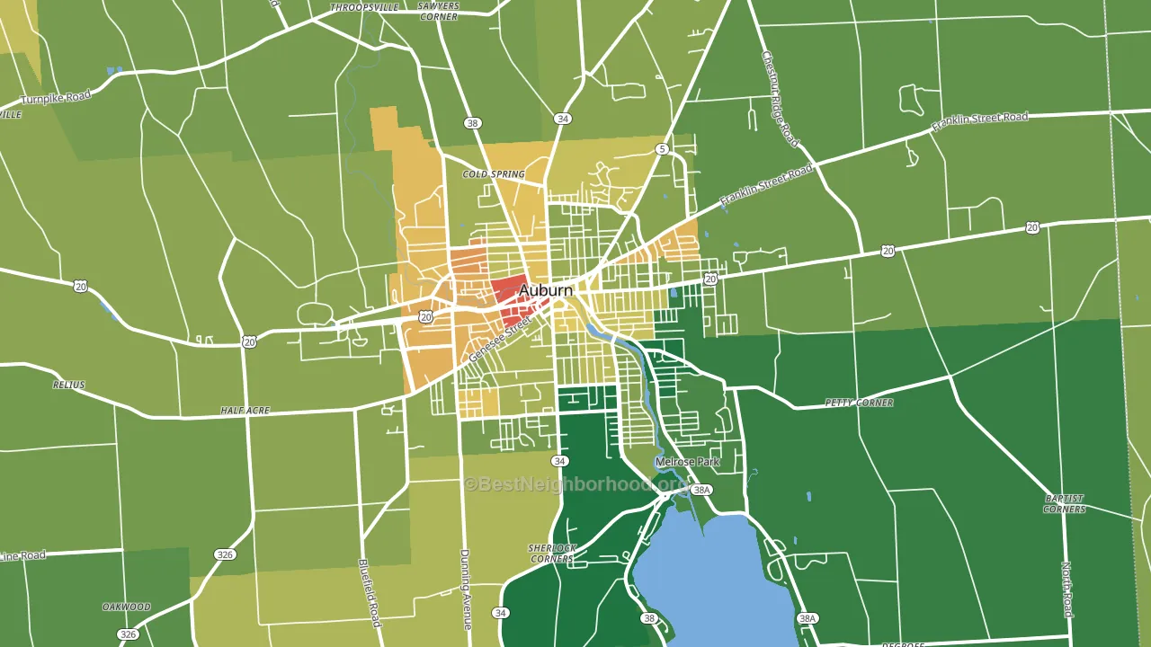 13021, NY block-group voter-turnout map