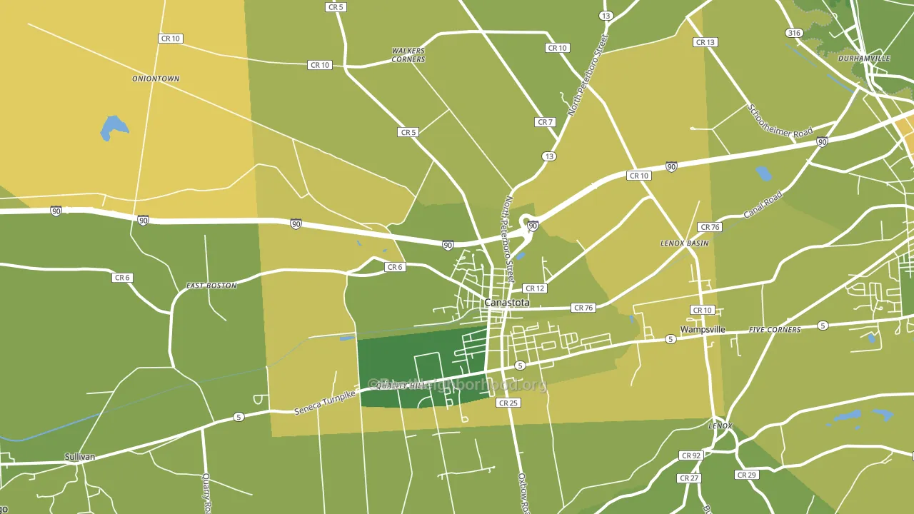 13032, NY block-group voter-turnout map