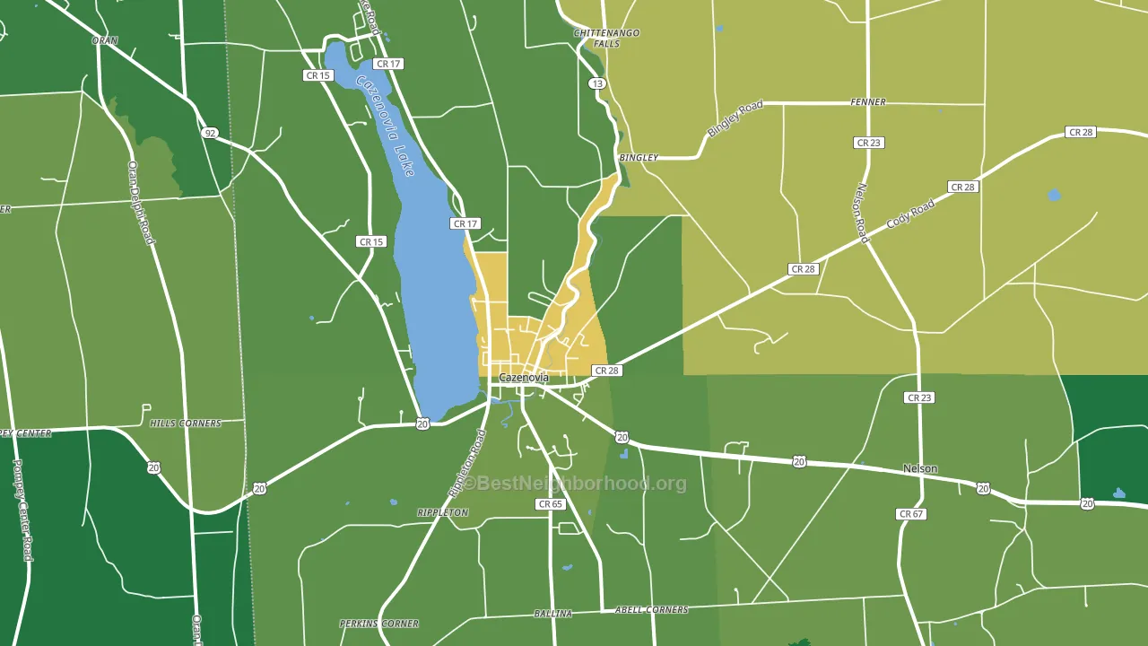 13035, NY block-group voter-turnout map