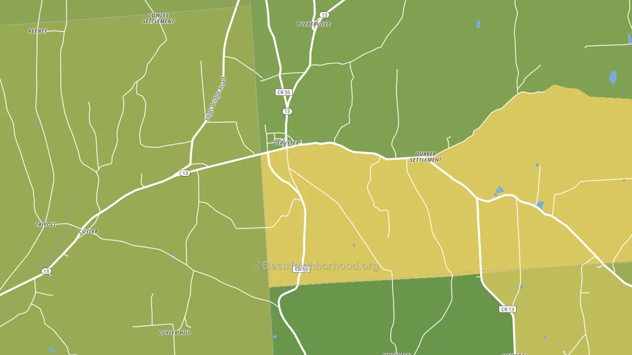 13052, NY block-group voter-turnout map