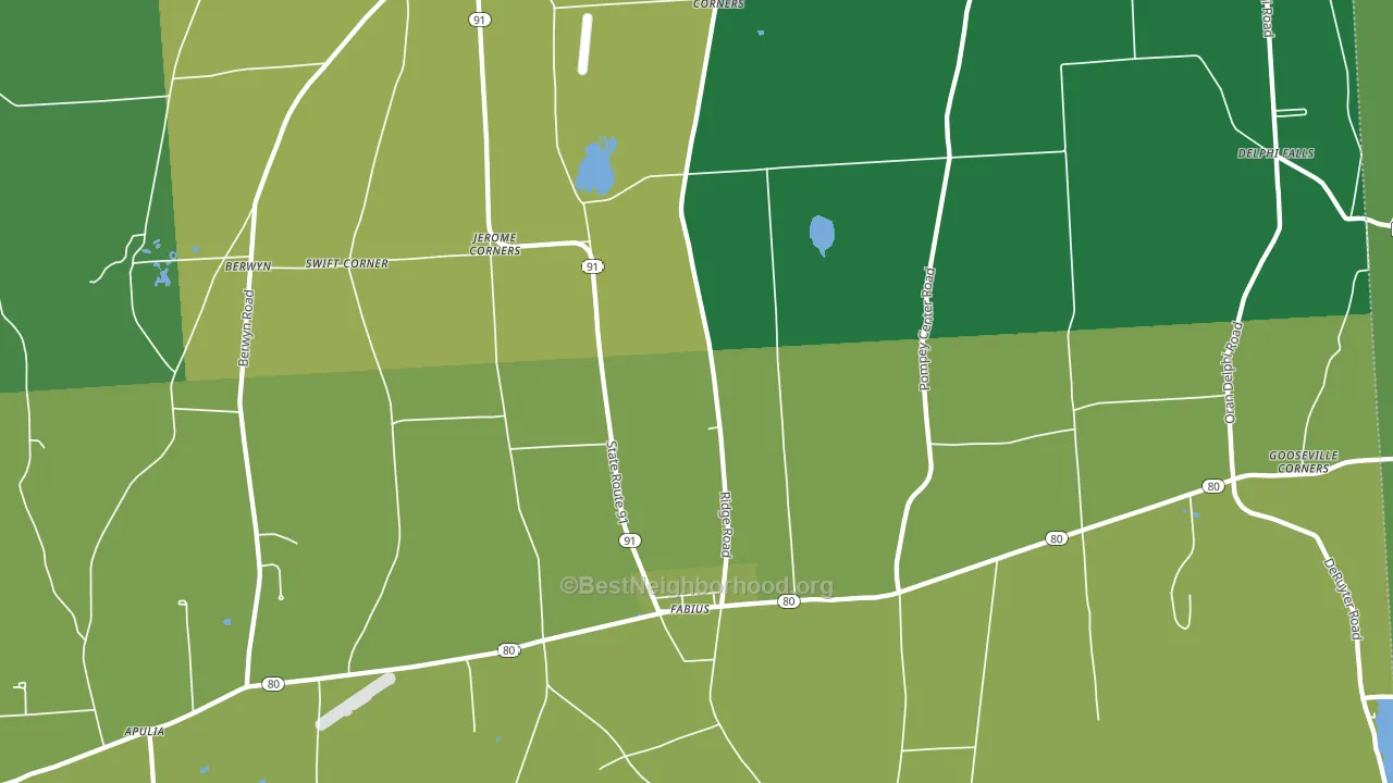 13063, NY block-group voter-turnout map