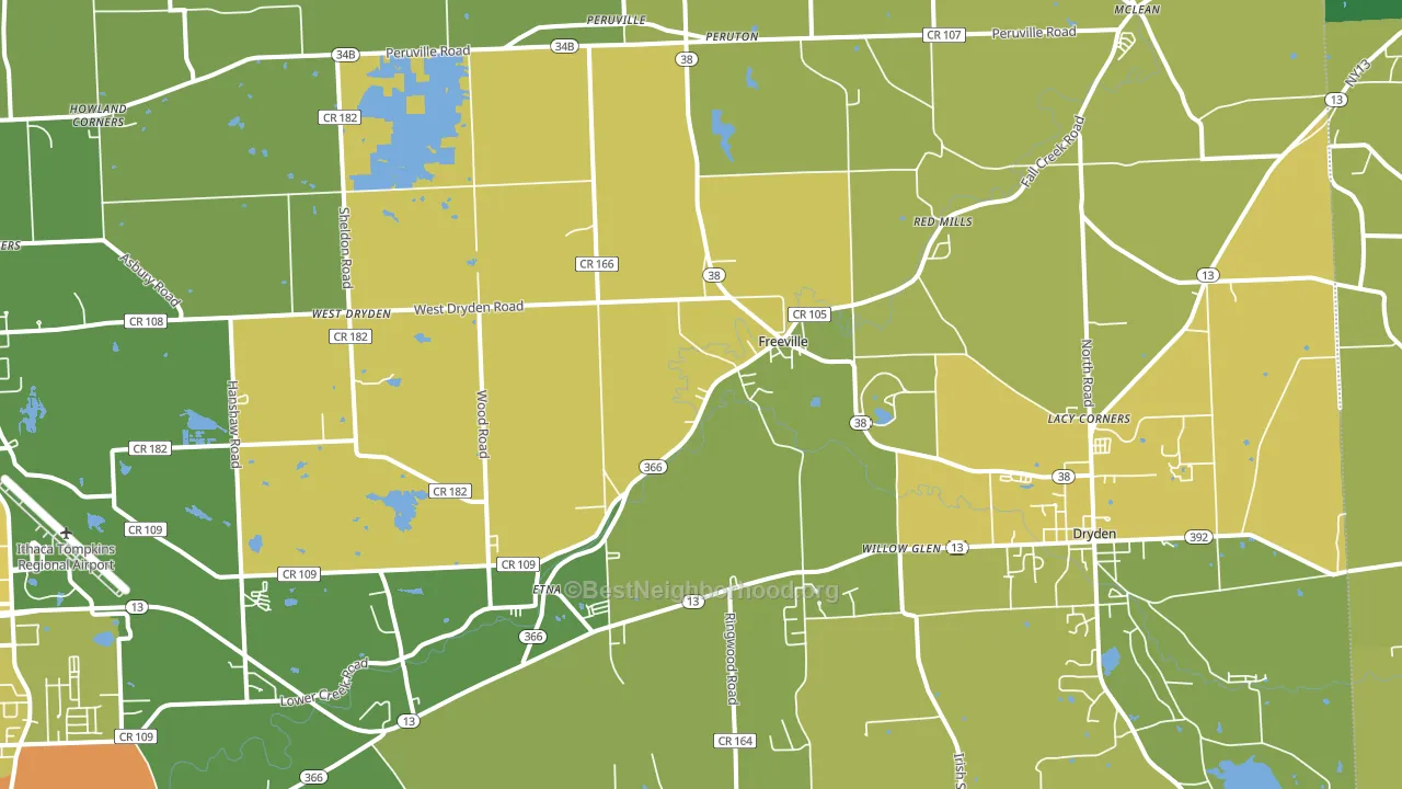 13068, NY block-group voter-turnout map