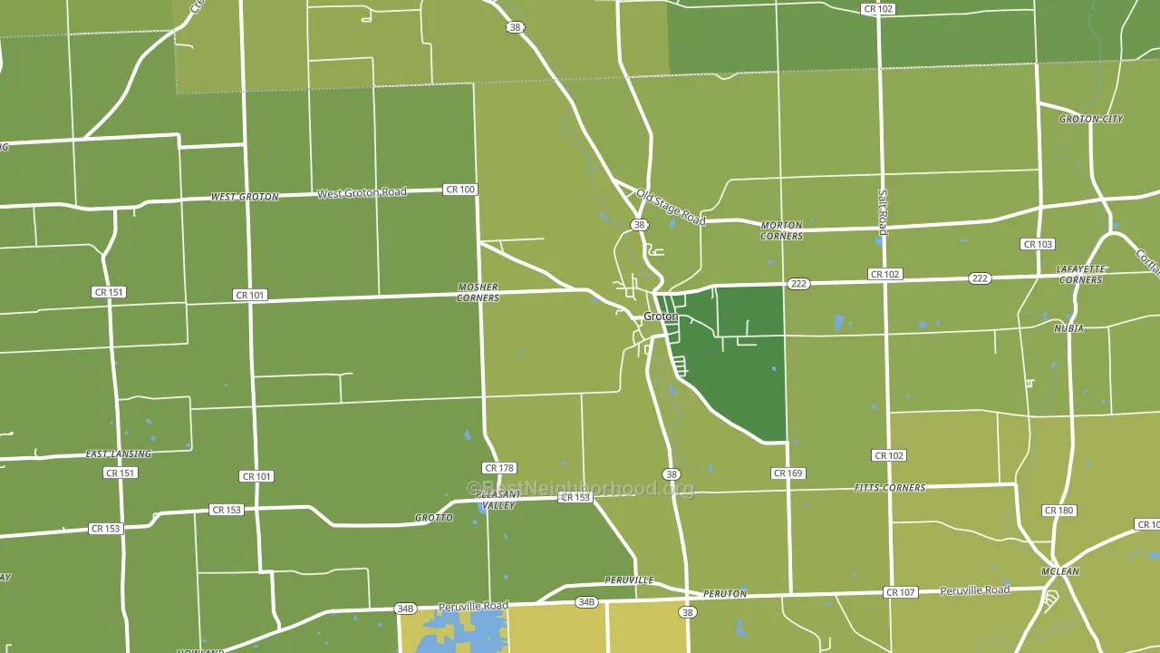 13073, NY block-group voter-turnout map