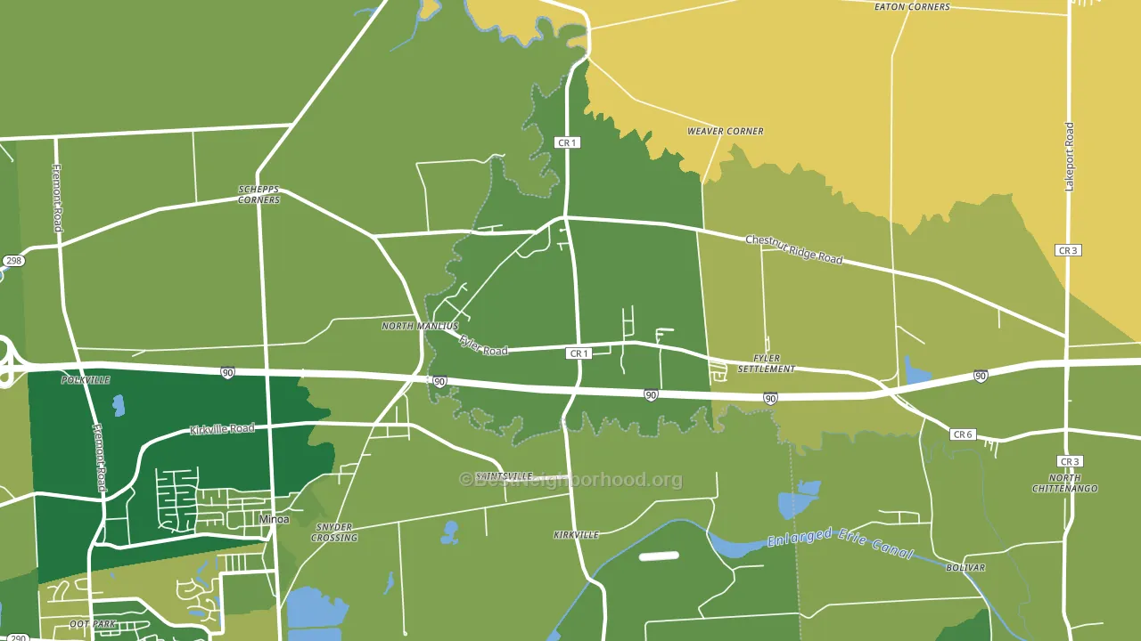 13082, NY block-group voter-turnout map