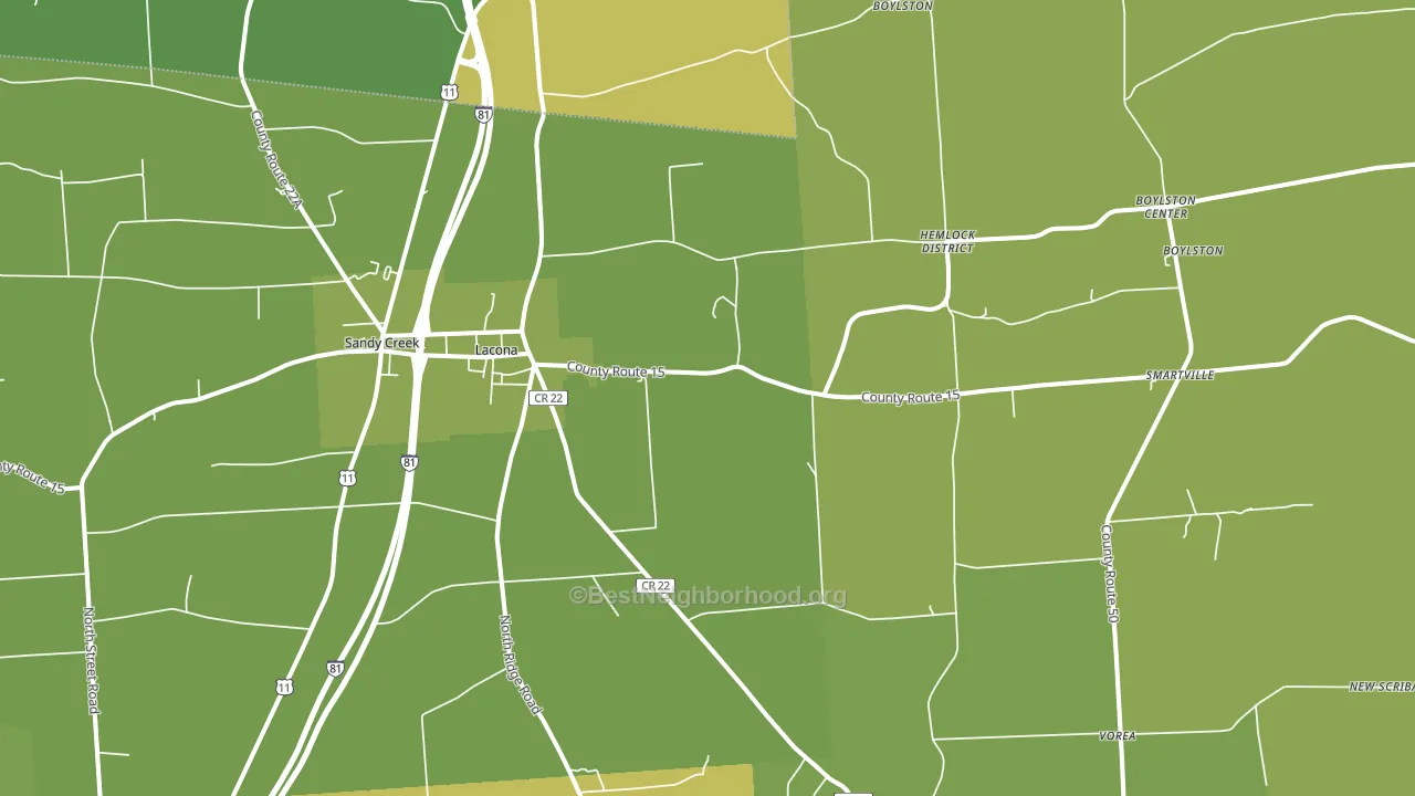 13083, NY block-group voter-turnout map