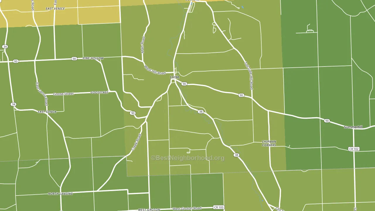 13092, NY block-group voter-turnout map
