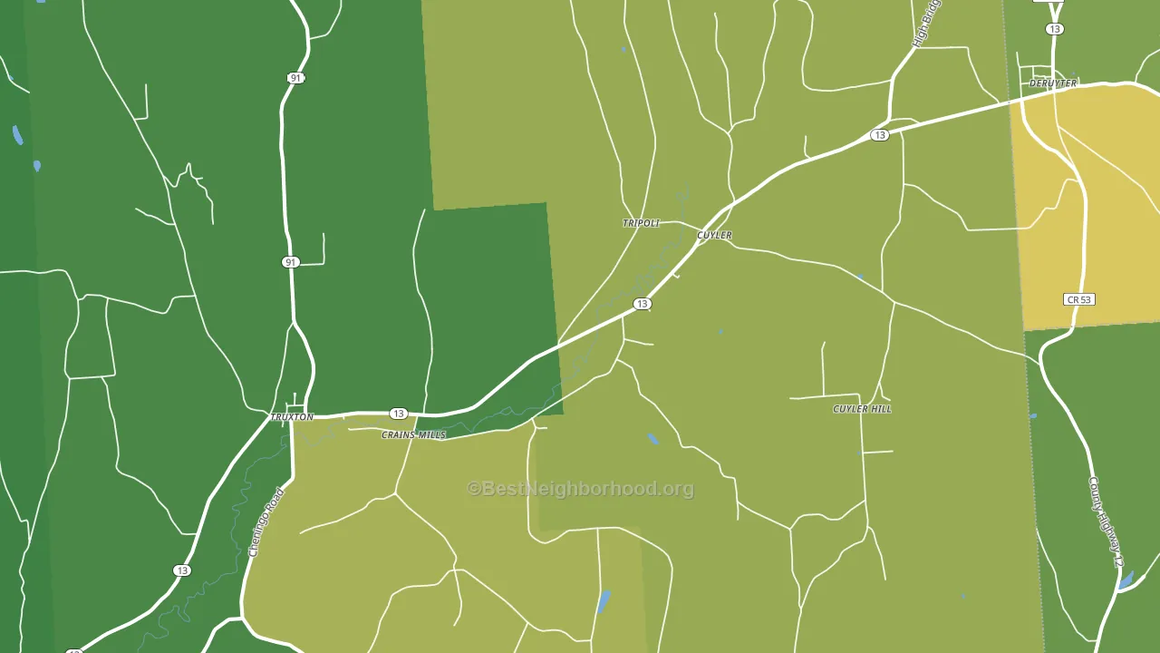 13158, NY block-group voter-turnout map