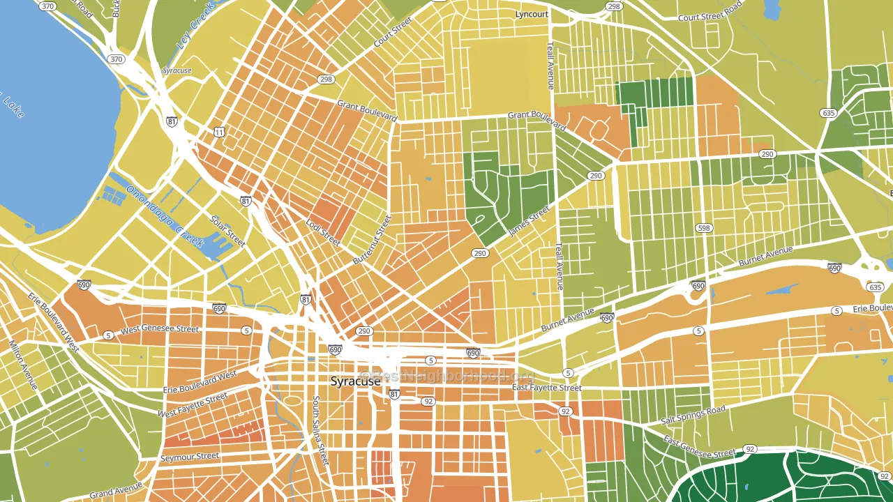 13203, NY block-group voter-turnout map
