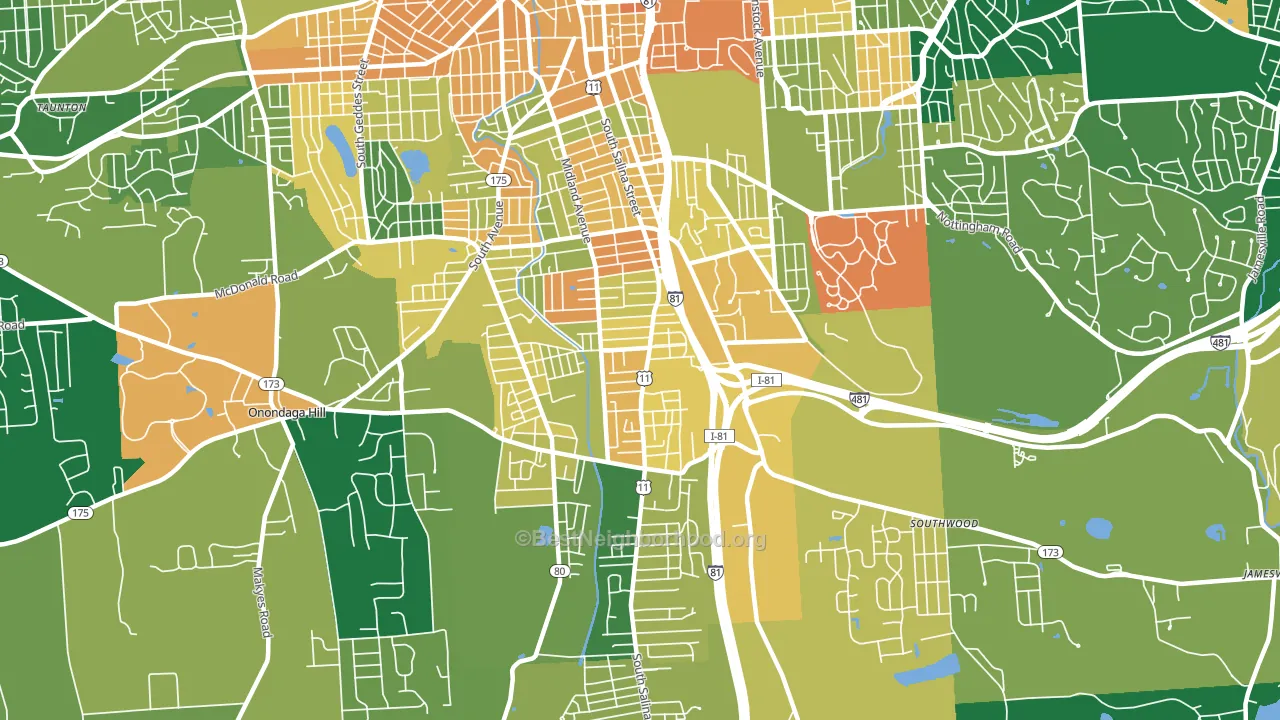 13205, NY block-group voter-turnout map
