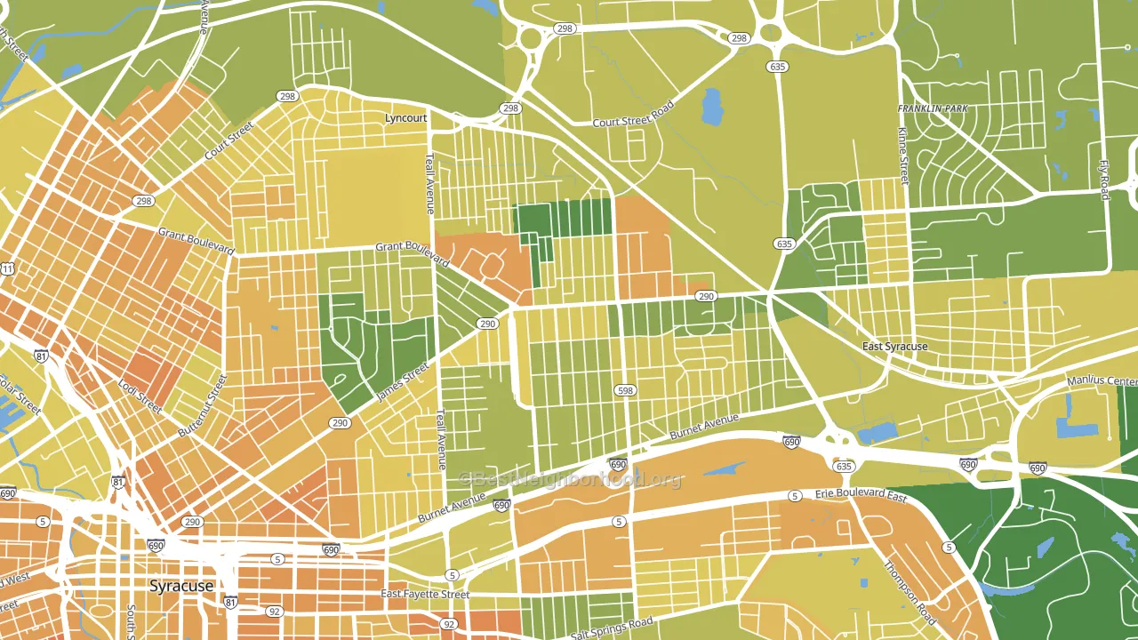 13206, NY block-group voter-turnout map