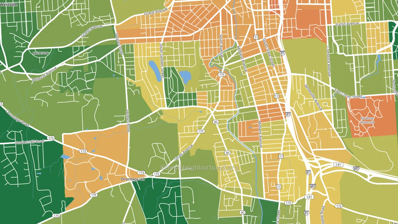 13207, NY block-group voter-turnout map