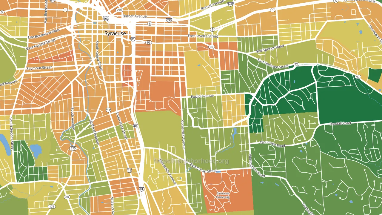 13210, NY block-group voter-turnout map