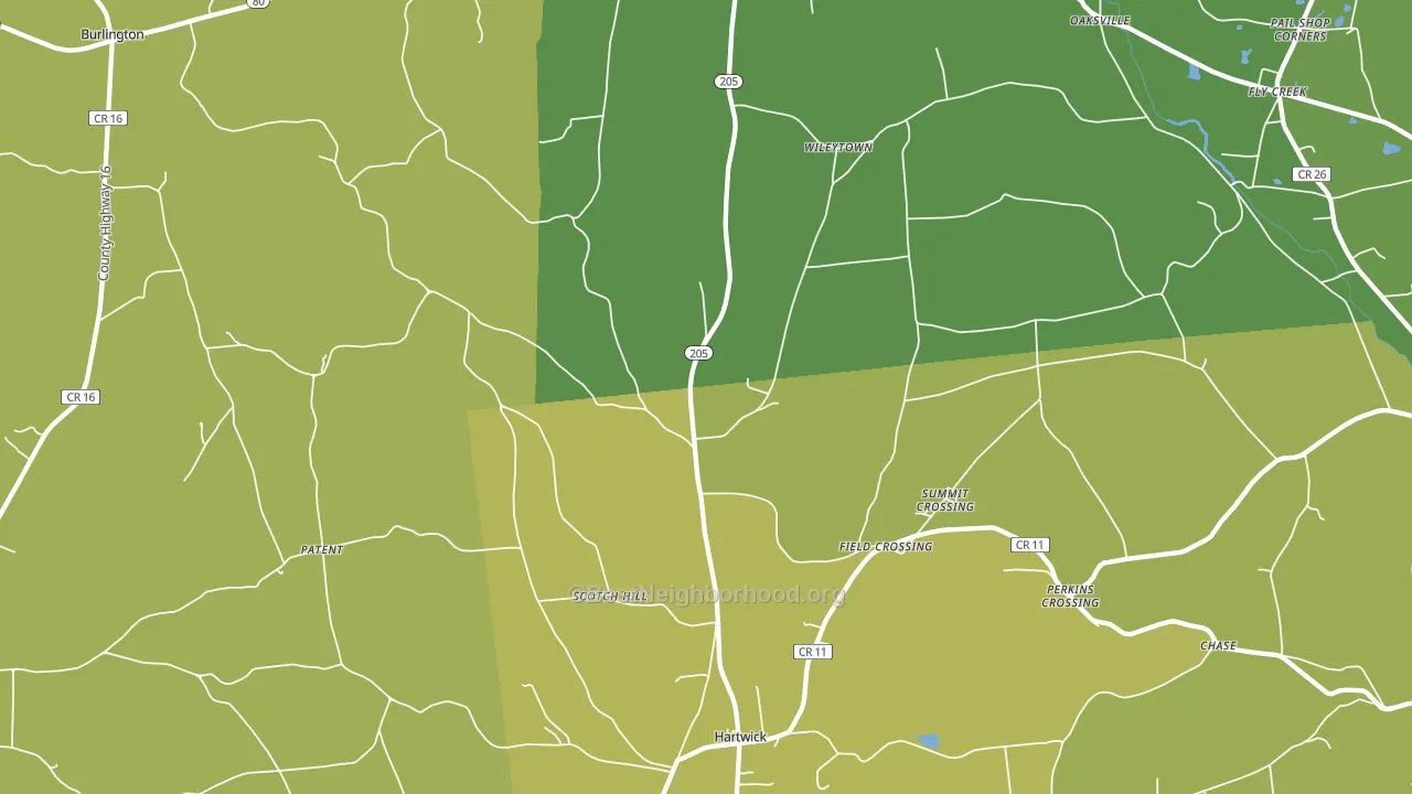 13348, NY block-group voter-turnout map
