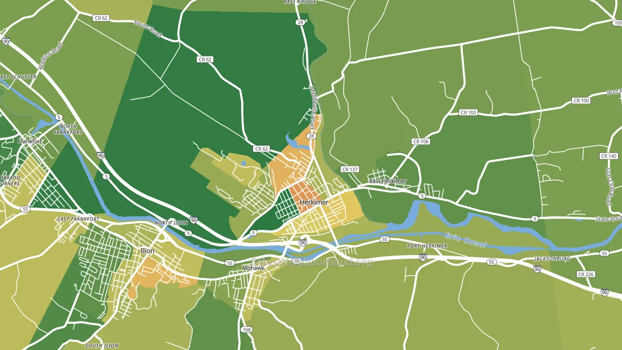 13350, NY block-group voter-turnout map