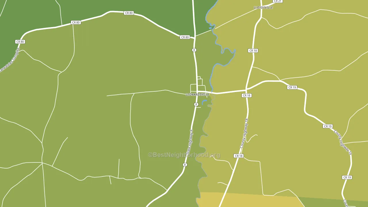 13364, NY block-group voter-turnout map