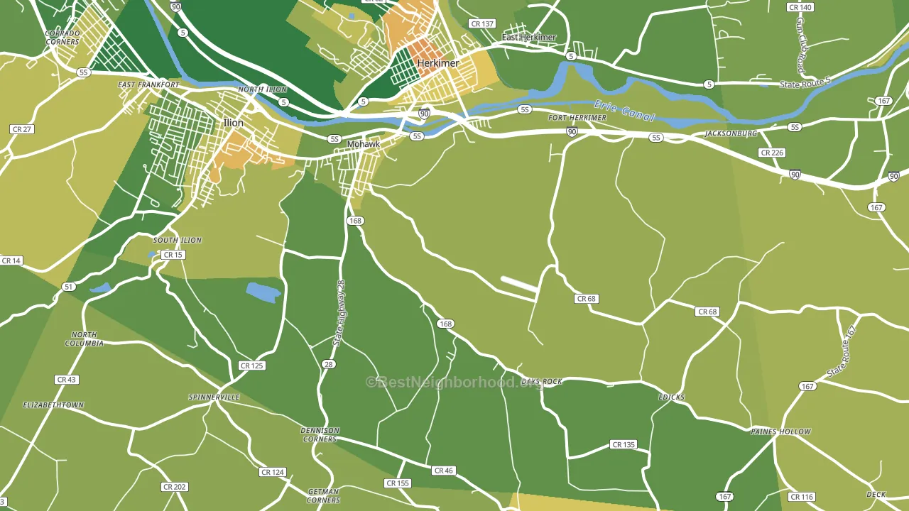 13407, NY block-group voter-turnout map