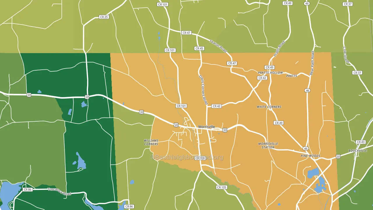 13408, NY block-group voter-turnout map