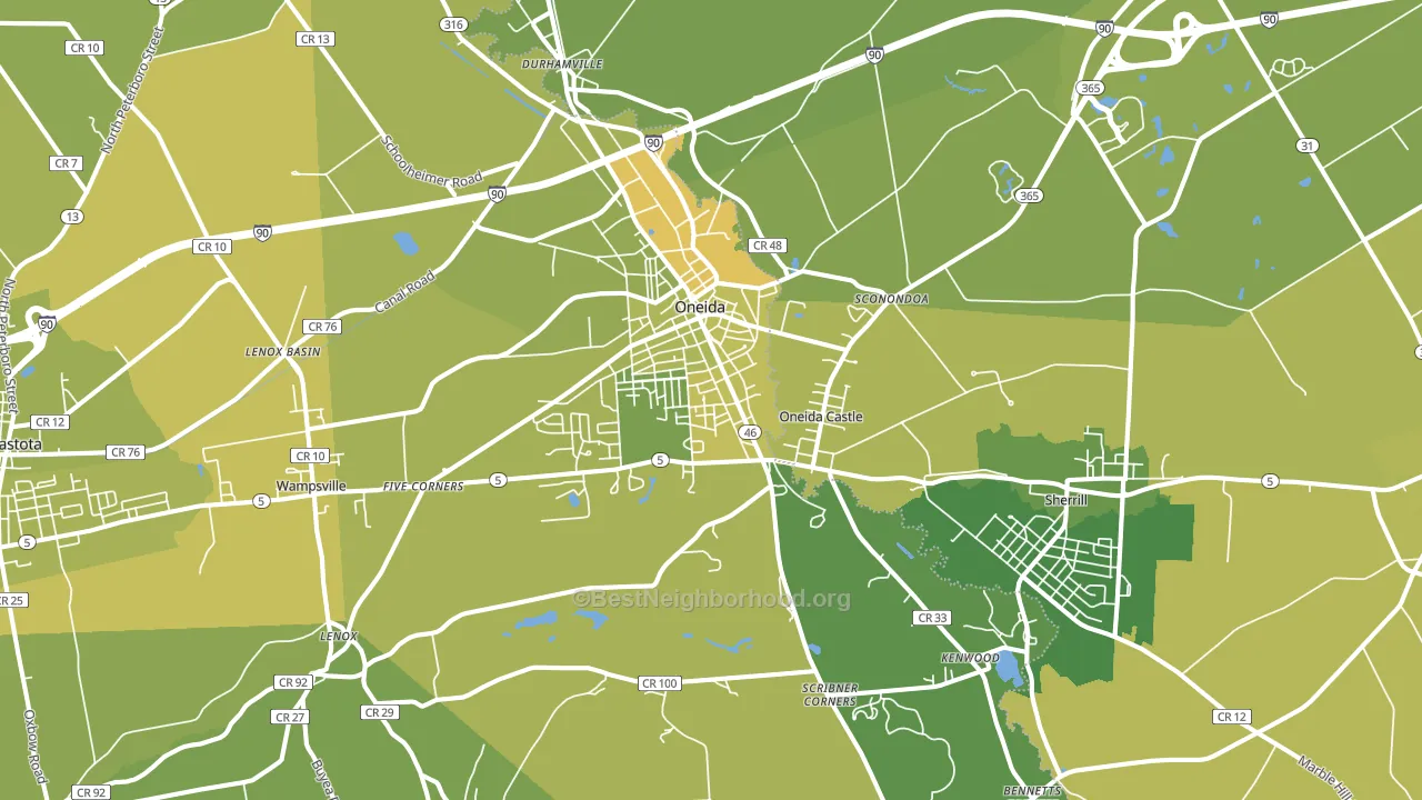 13421, NY block-group voter-turnout map