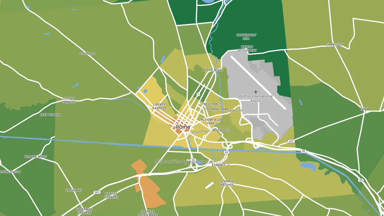 13440, NY block-group voter-turnout map