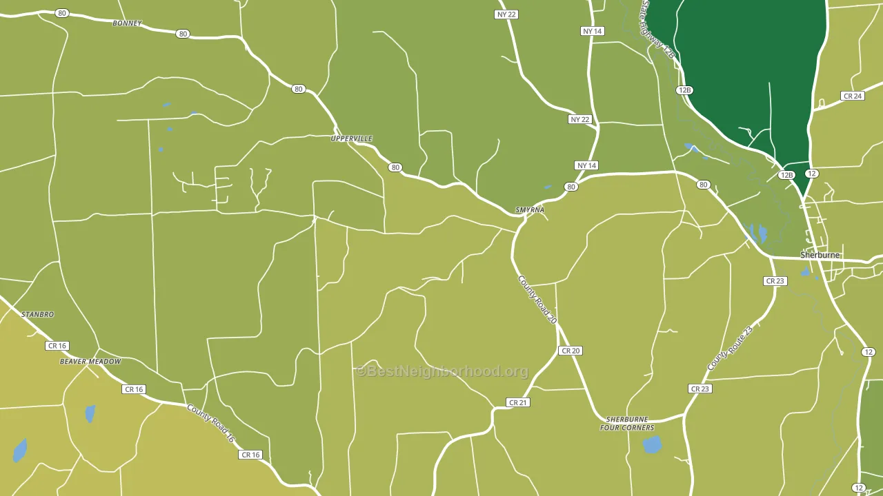13464, NY block-group voter-turnout map