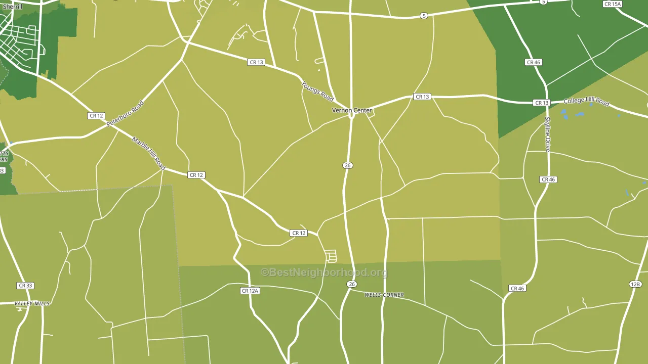 13477, NY block-group voter-turnout map