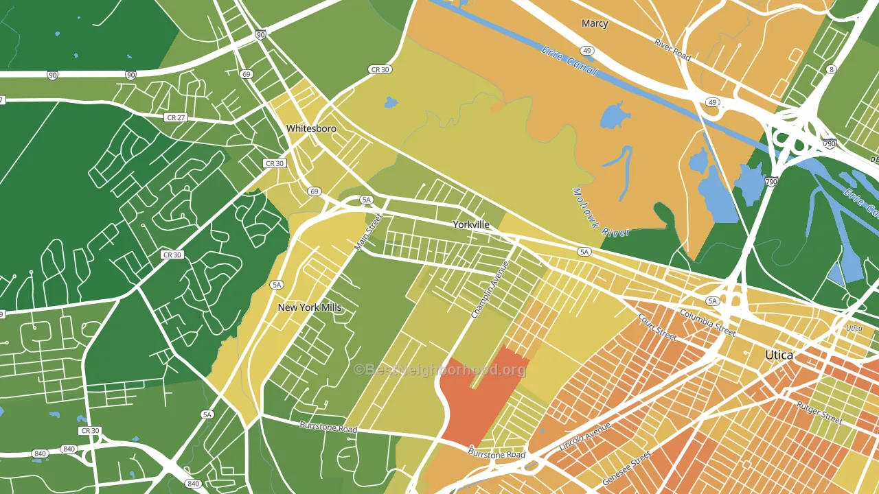 13495, NY block-group voter-turnout map