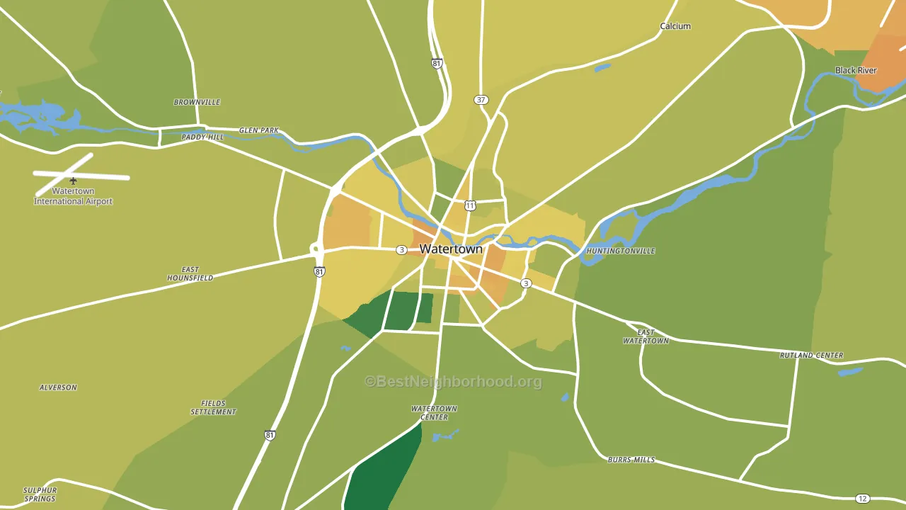 13601, NY block-group voter-turnout map