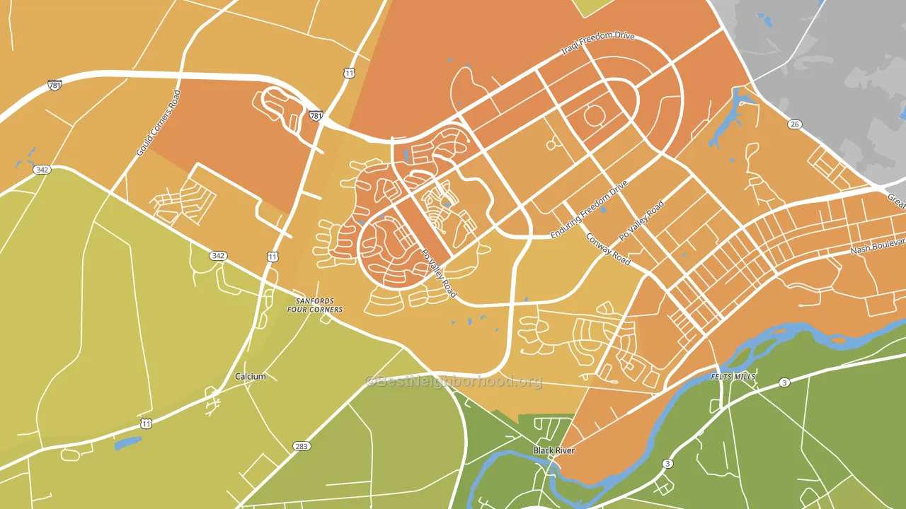 13603, NY block-group voter-turnout map
