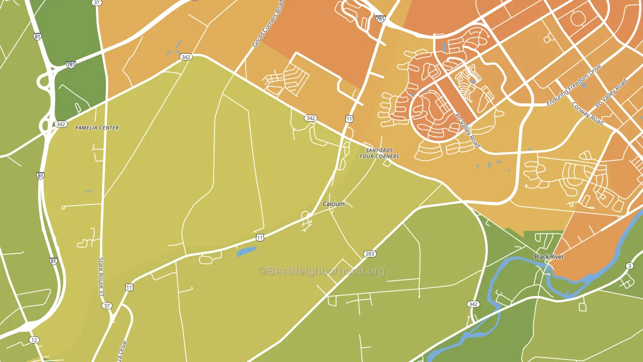 13616, NY block-group voter-turnout map