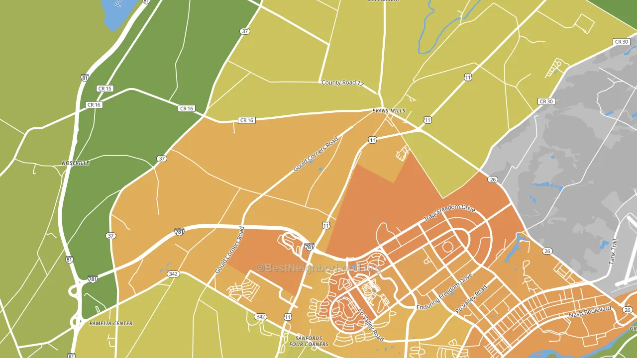 13637, NY block-group voter-turnout map