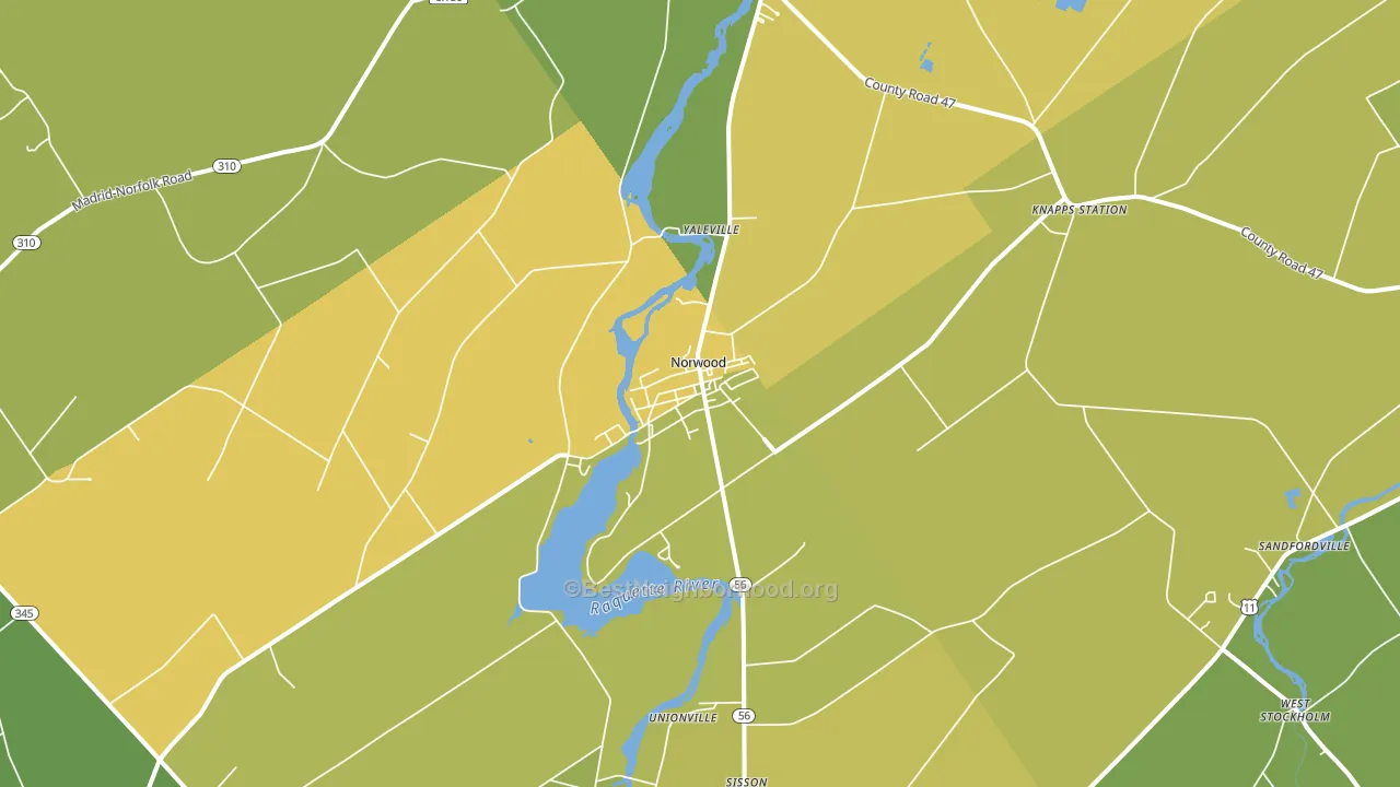 13668, NY block-group voter-turnout map