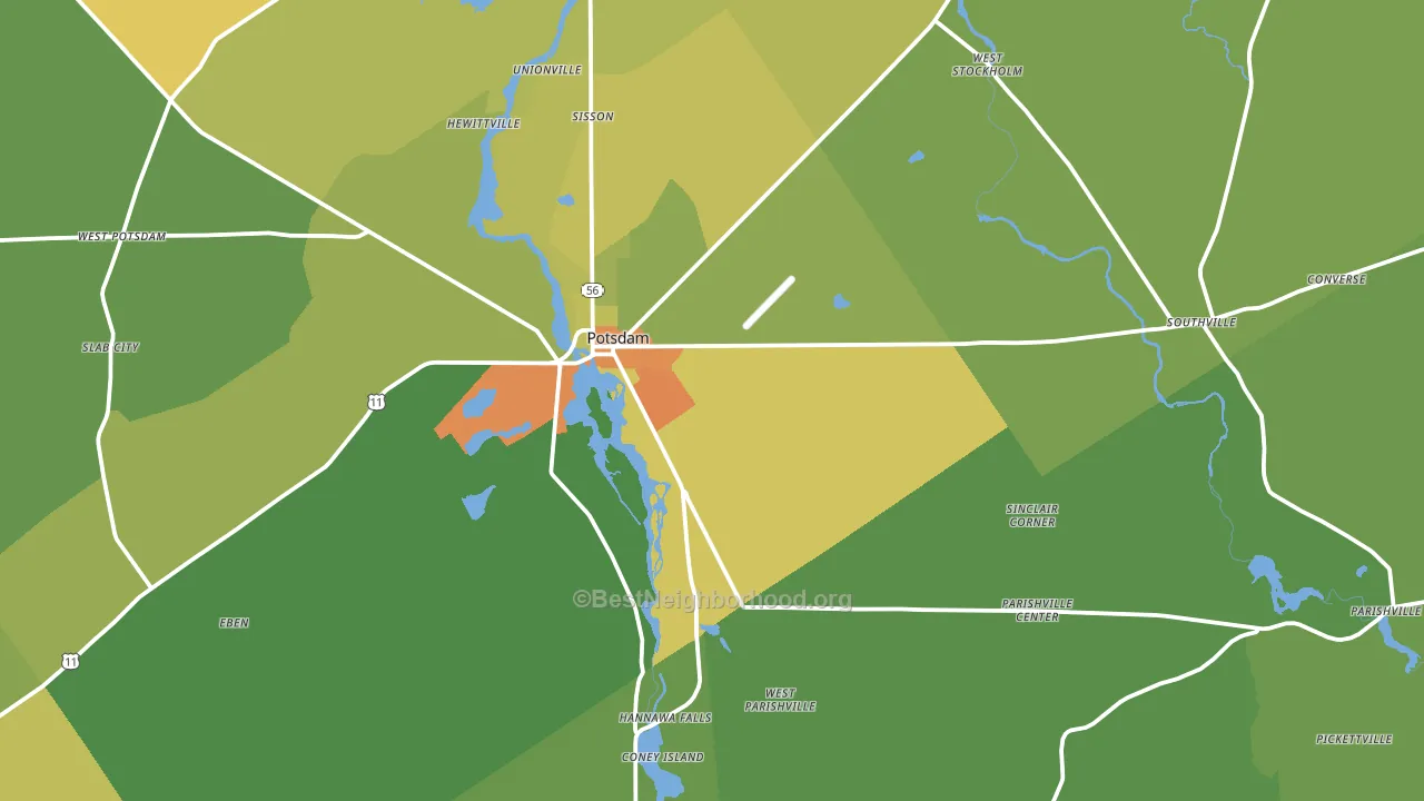 13676, NY block-group voter-turnout map