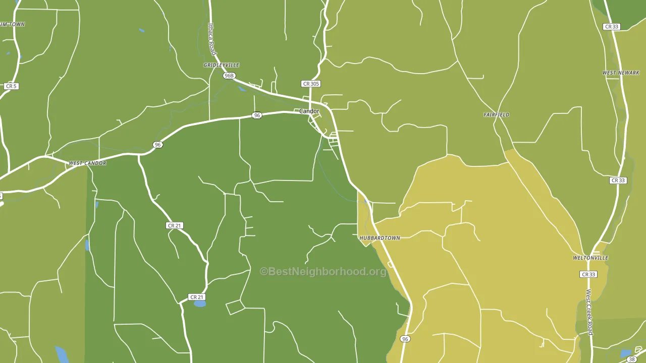 13743, NY block-group voter-turnout map